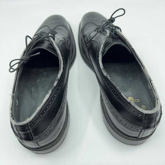 O'Sullivan Men’s Size 10.5 D Black Leather USA Made Long Wingtip Dress Shoes - Picture 11 of 11